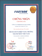 Four times honored in the “Top 500 Fastest Growing Enterprises” & one time in the “Top 500 Largest Enterprises” in Vietnam